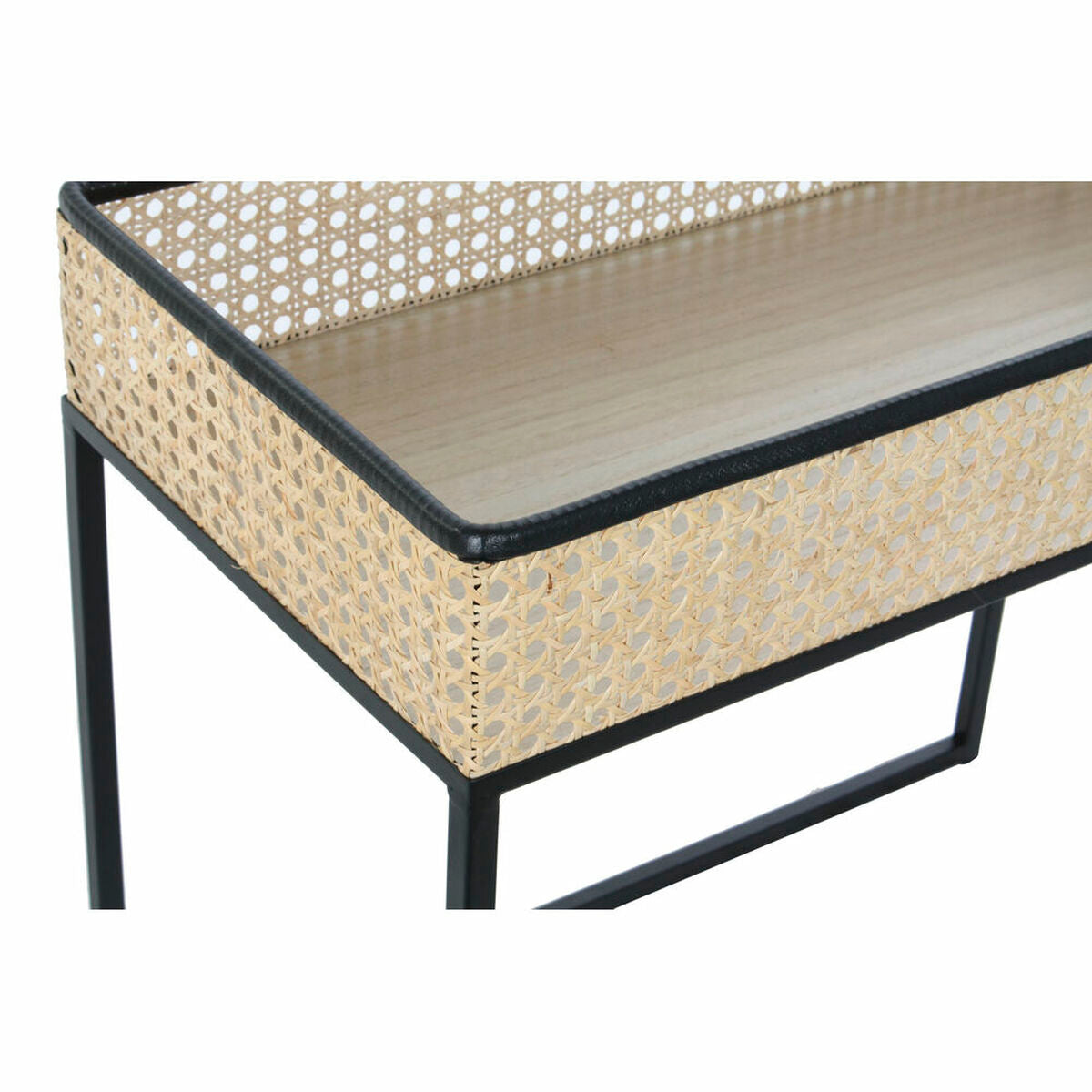 Set of 2 small tables DKD Home Decor Metal Rattan (60 x 30 x 50 cm)-2
