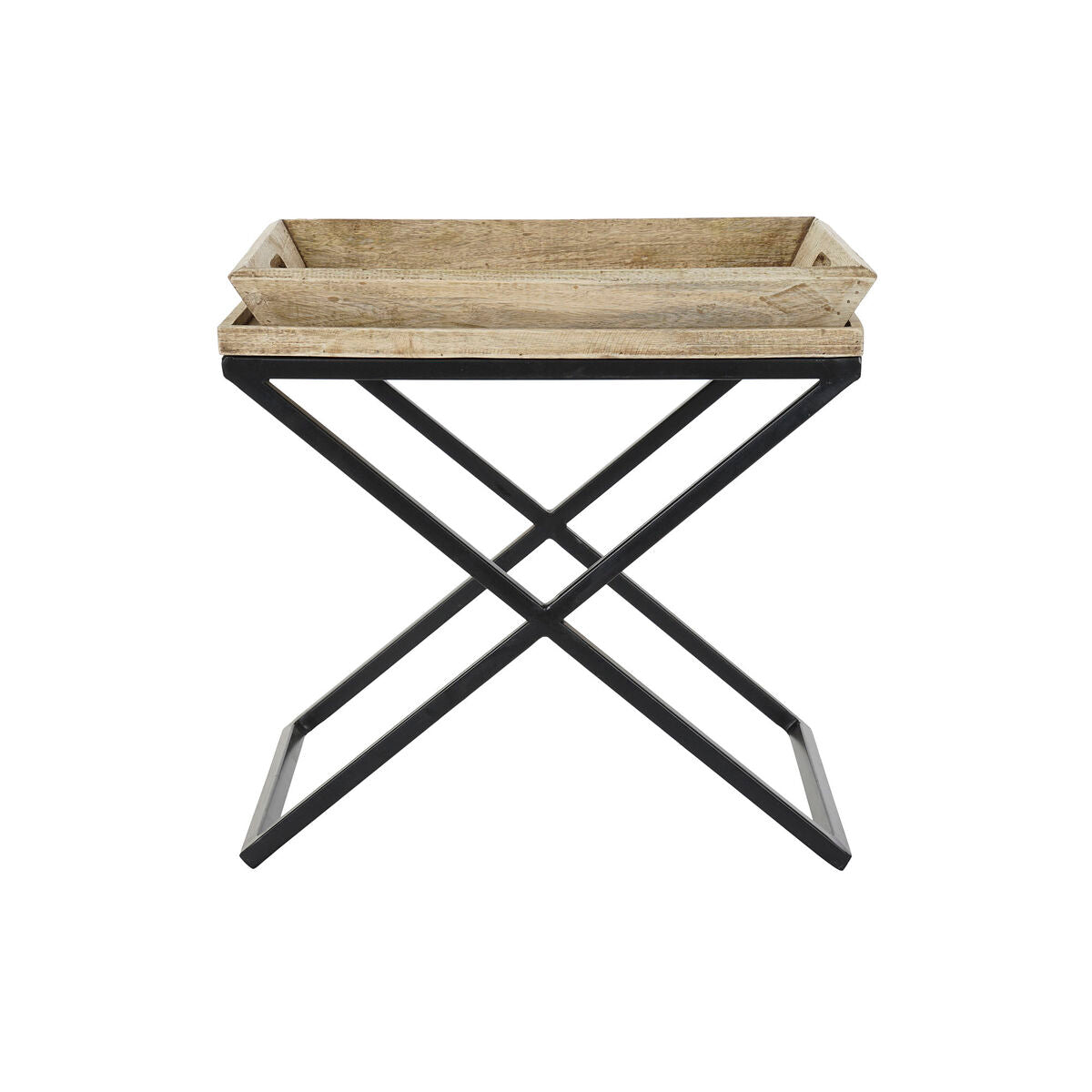 Side table DKD Home Decor Black Natural Metal Mango wood 55 x 45 x 53 cm-1