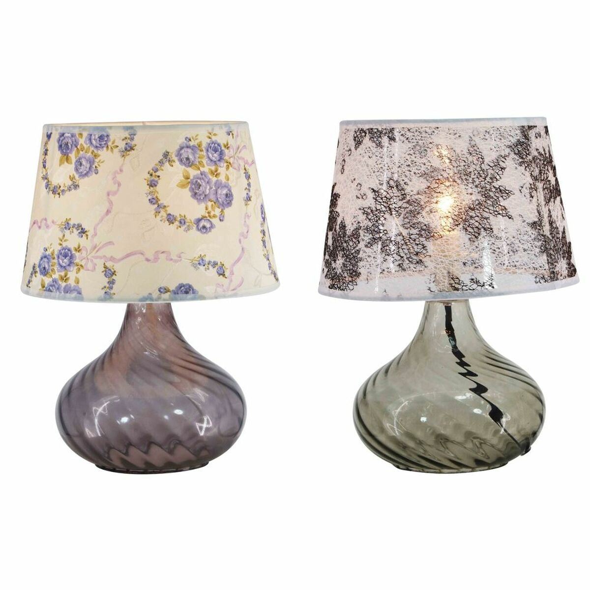 Desk lamp DKD Home Decor 25 x 25 x 33,5 cm Crystal Multicolour 220 V 25 W (2 Units)-0