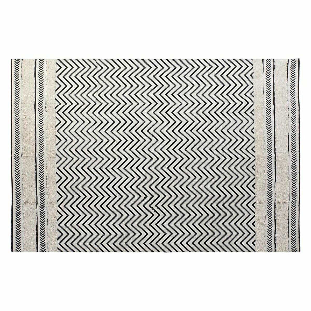 Carpet DKD Home Decor Black Zigzag White (160 x 226 x 0,7 cm)-0