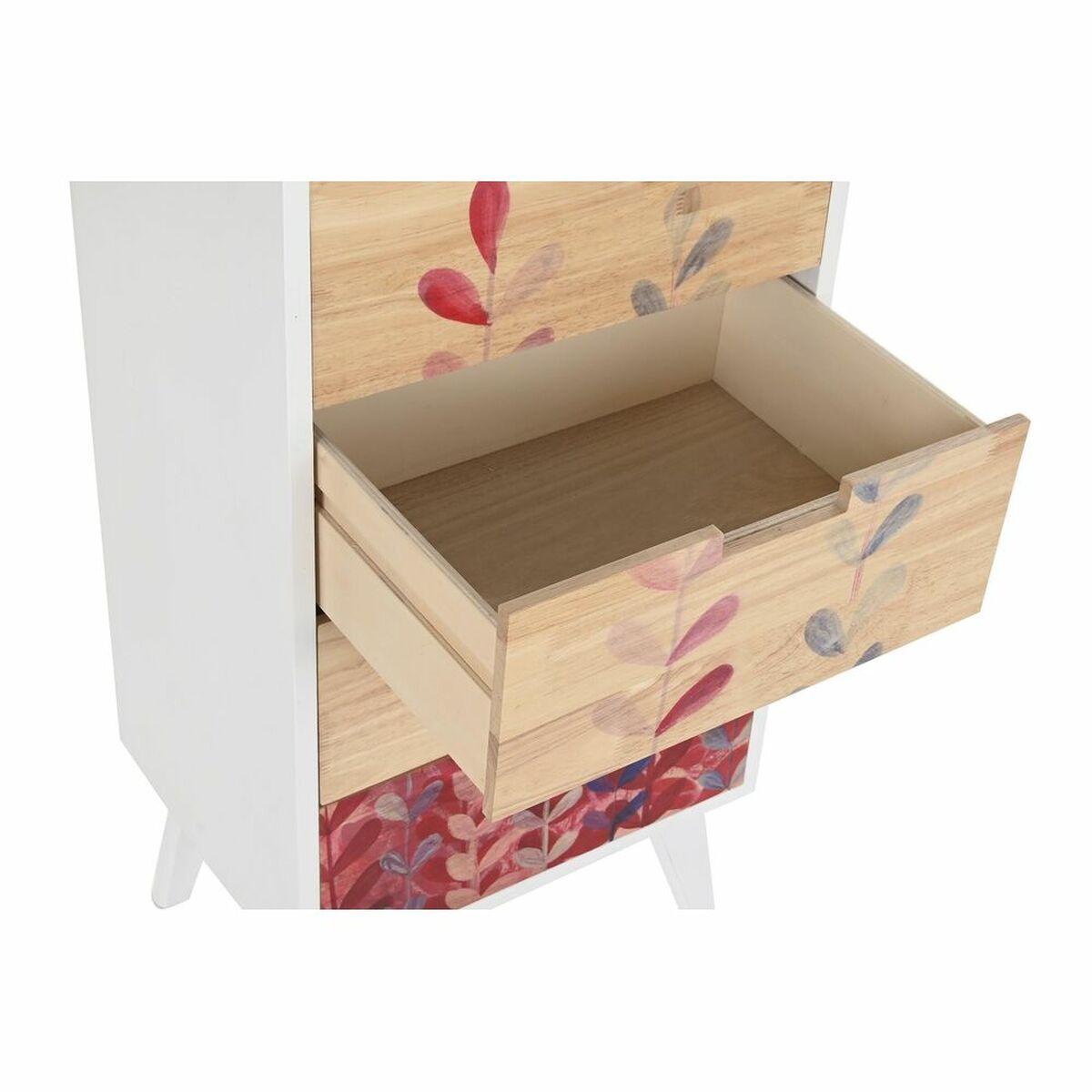 Chest of drawers DKD Home Decor White Maroon Natural Rubber wood Paolownia wood 40 x 30 x 78 cm-3