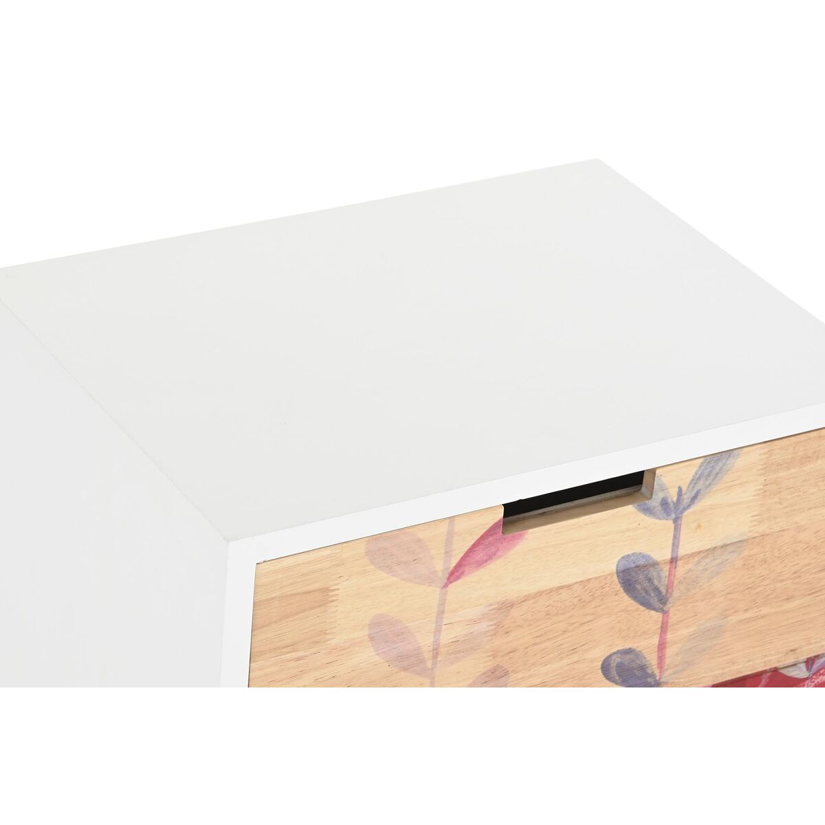 Nightstand DKD Home Decor Natural White Natural rubber Maroon Paolownia wood 40 x 30 x 48 cm-3