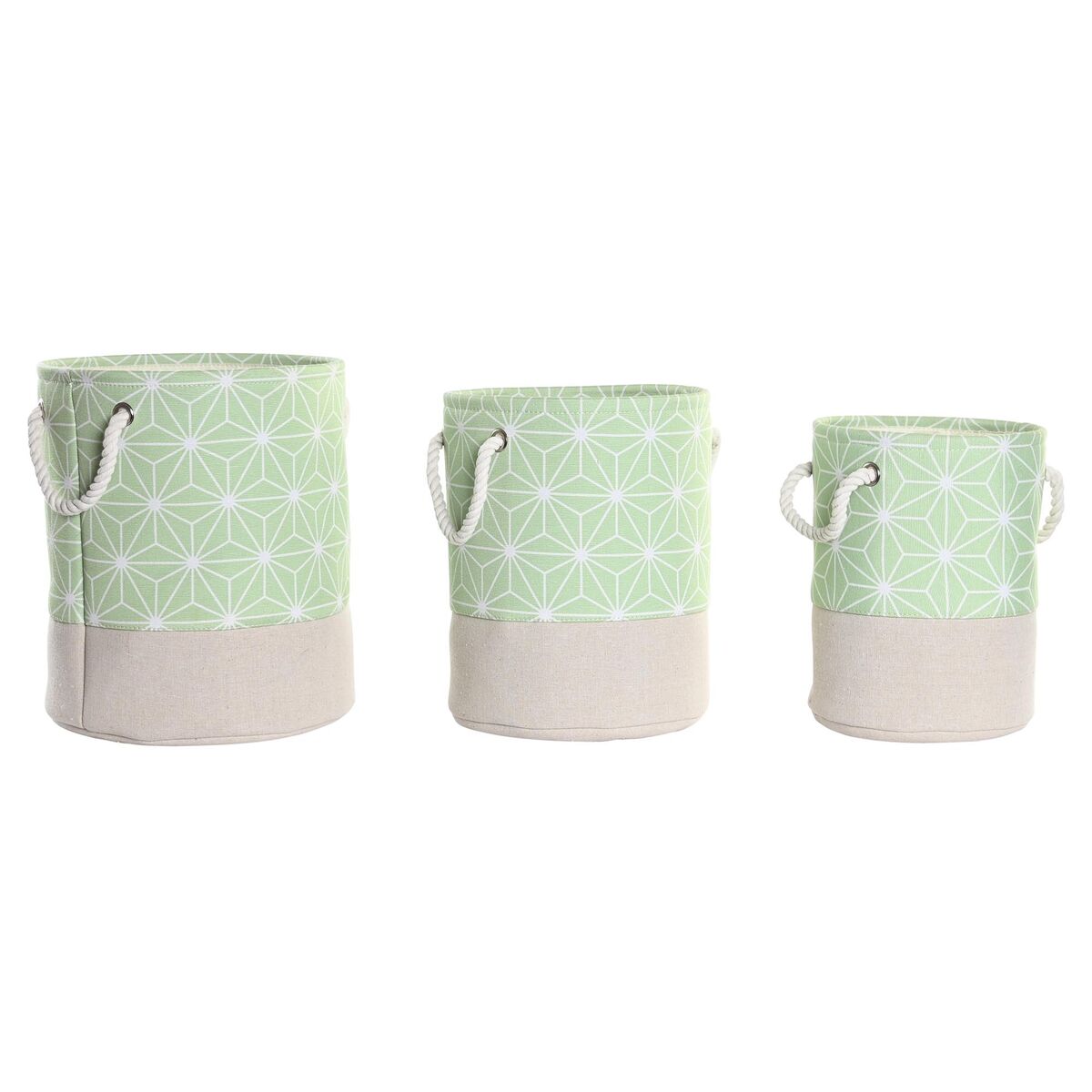 Basket set DKD Home Decor Polyester EVA Geometric (30 x 30 x 35 cm)-0