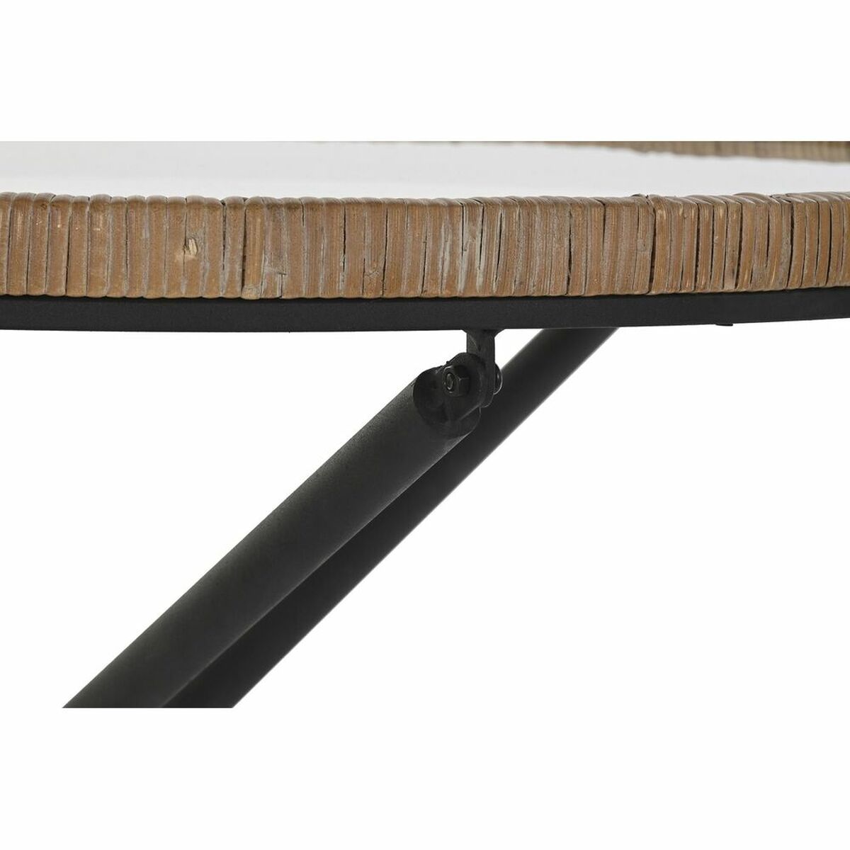 Side table DKD Home Decor 80 x 80 x 48 cm Crystal Natural Silver Black Metal-2