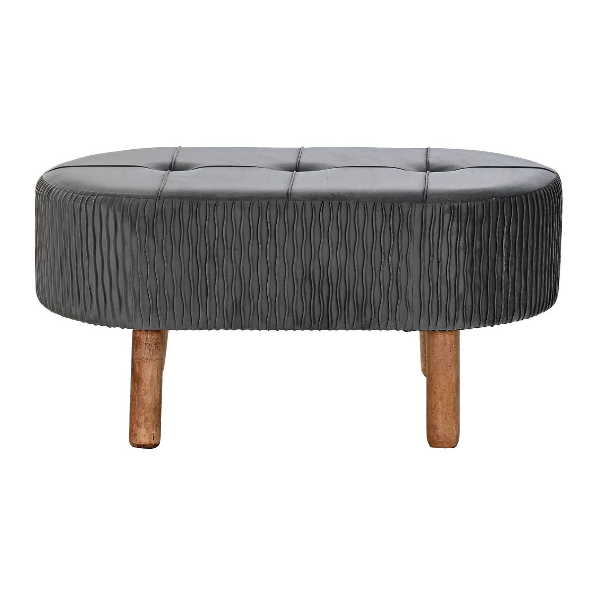 Bench DKD Home Decor Grey Natural Dark grey Wood 80 x 46 x 38 cm-2
