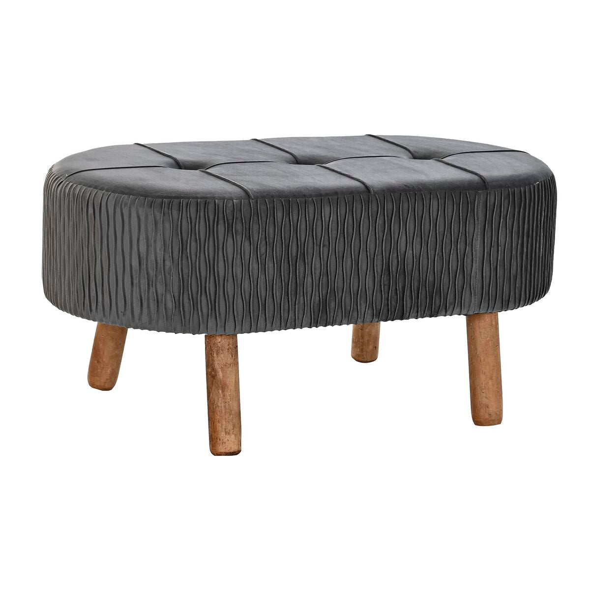 Bench DKD Home Decor Grey Natural Dark grey Wood 80 x 46 x 38 cm-0