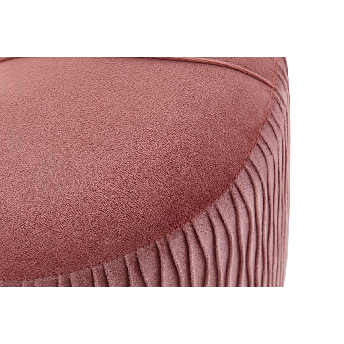 Bench DKD Home Decor Natural Pink Wood Velvet (60 x 35 x 36 cm)-1