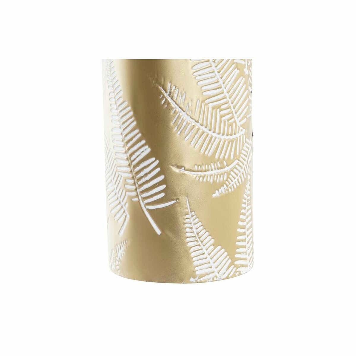 Vase DKD Home Decor Golden Metal Cream Tropical Leaf of a plant (21 x 21 x 71 cm)-2