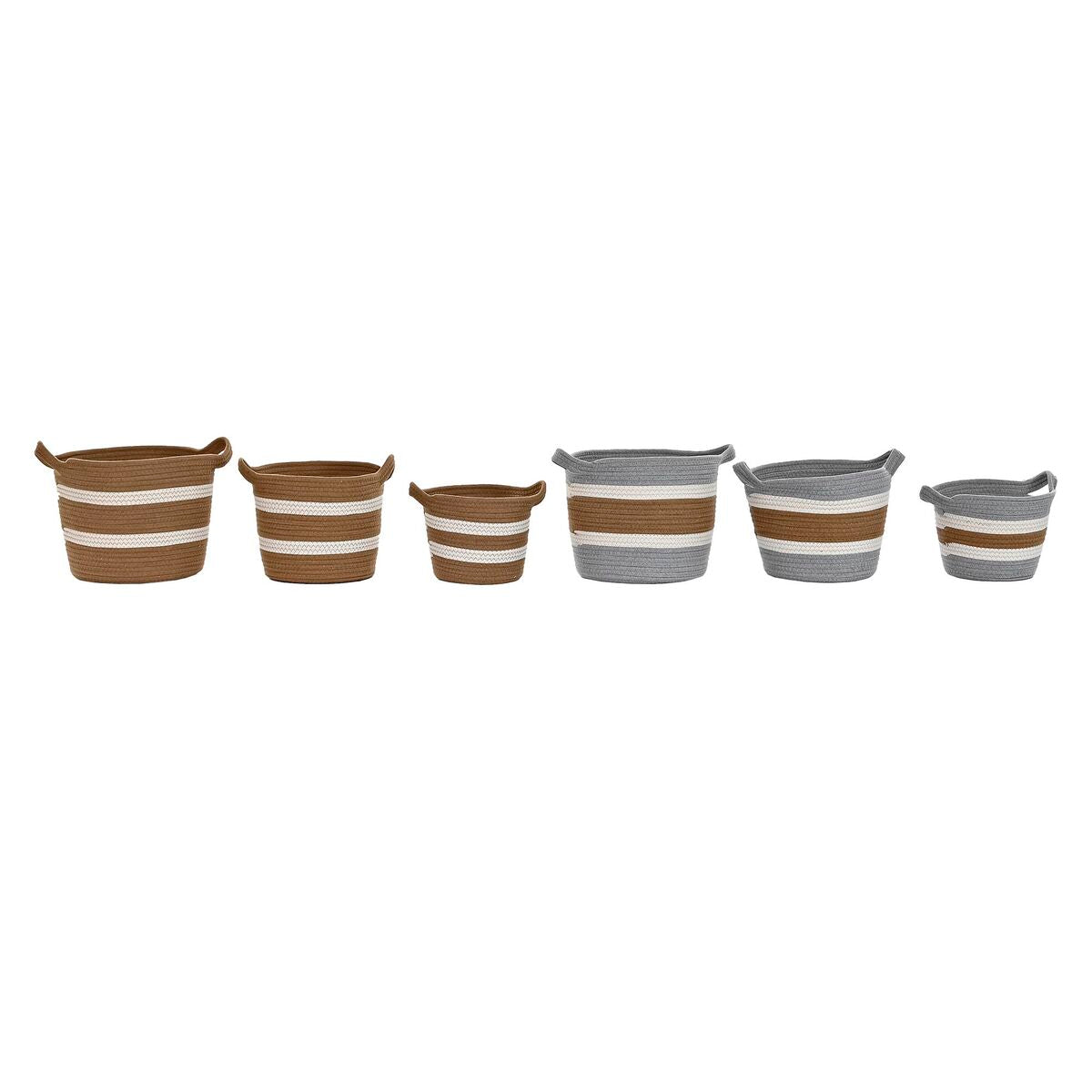 Basket set DKD Home Decor 33 x 33 x 26 cm Natural Fibre Boho (2 Units)-0