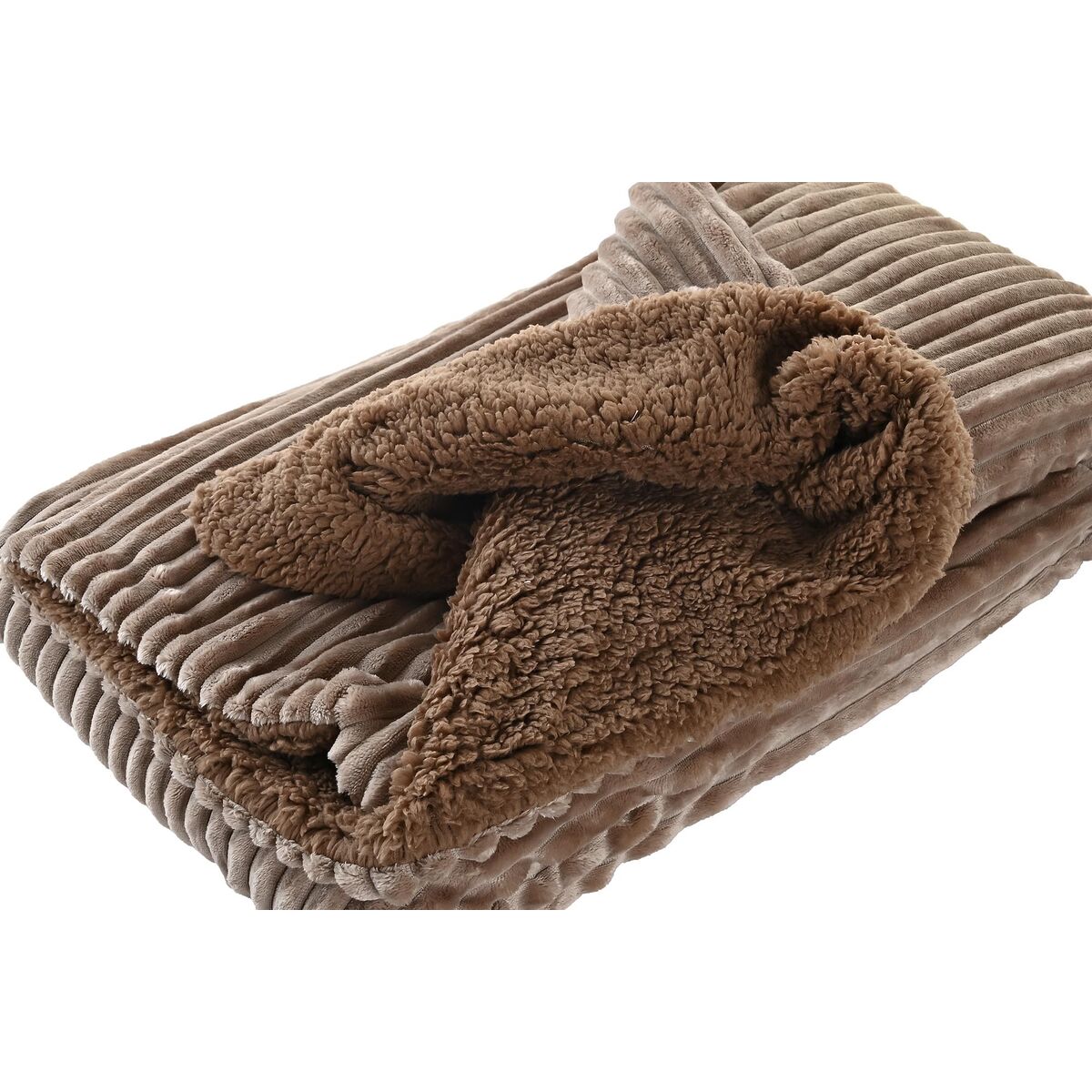 Blanket DKD Home Decor 150 x 200 x 2 cm Brown Moutain-1