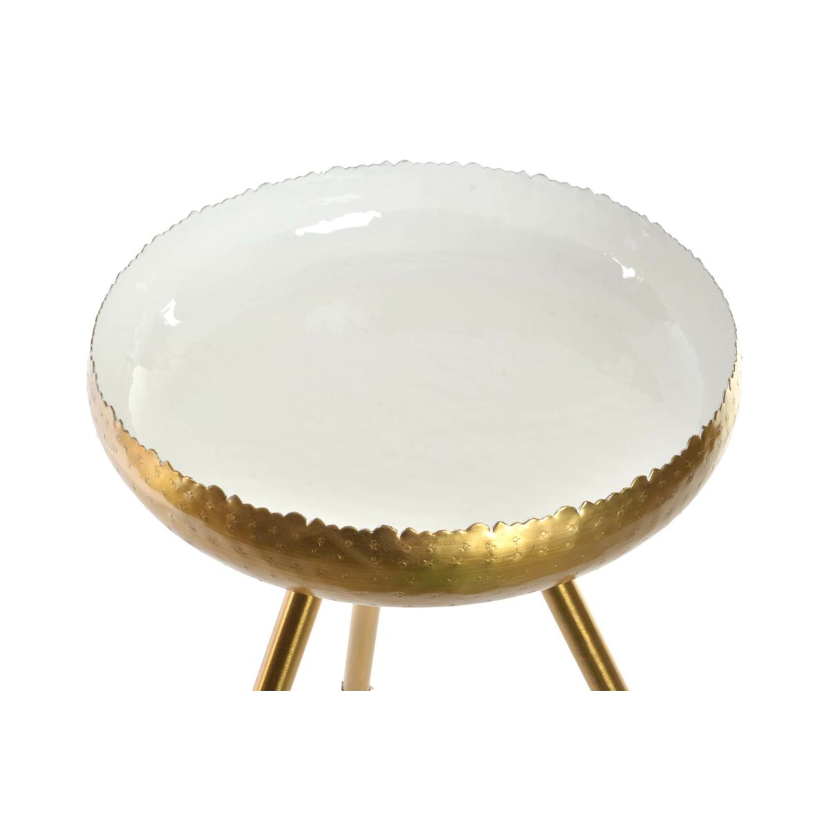 Side table DKD Home Decor Golden Aluminium White Lacquered (43 x 43 x 61 cm)-2