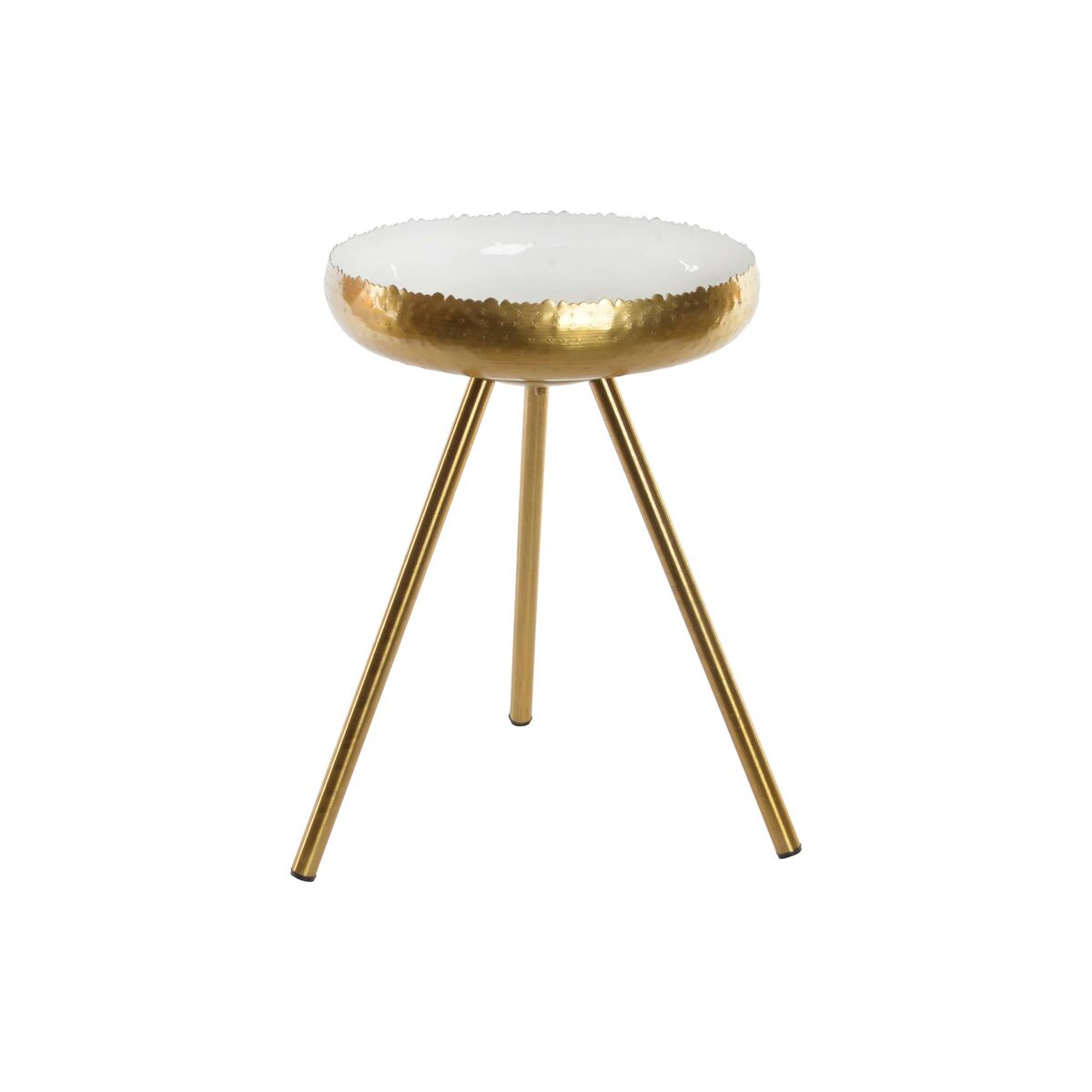 Side table DKD Home Decor Golden Aluminium White Lacquered (43 x 43 x 61 cm)-0