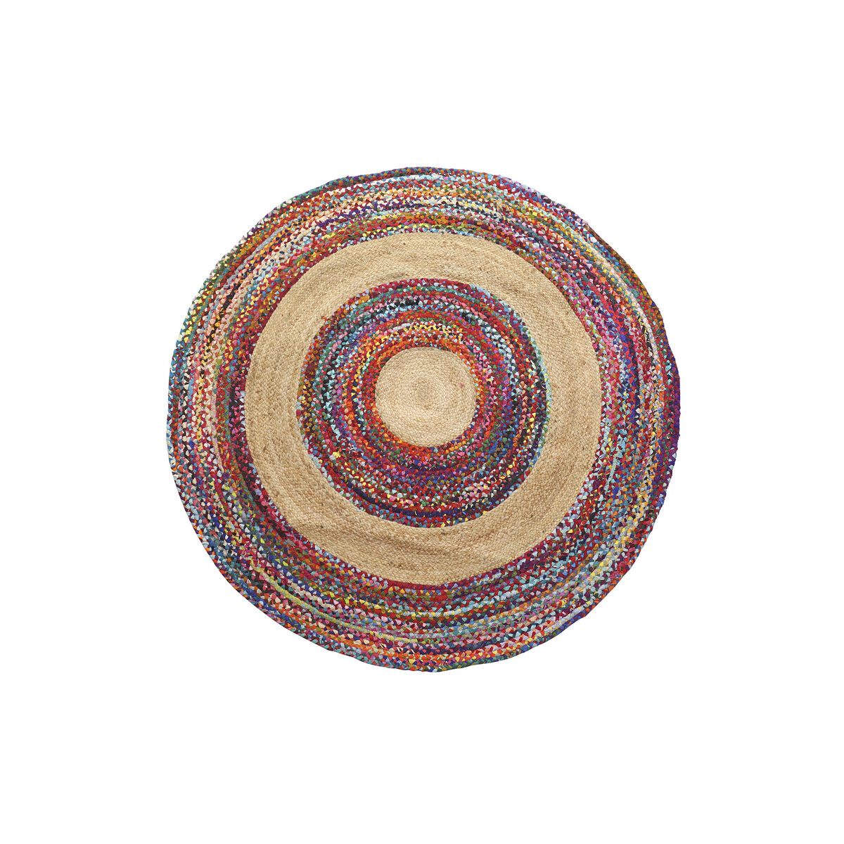 Carpet DKD Home Decor Polyester Cotton Multicolour Jute (200 x 200 x 0,7 cm)-0