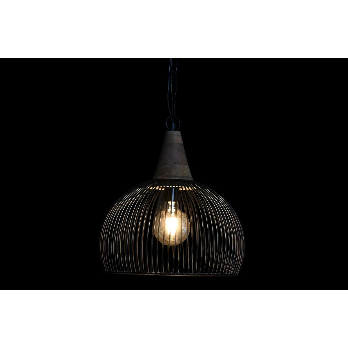 Ceiling Light DKD Home Decor Natural Black Metal Wood 50 W 36 x 36 x 40 cm-1
