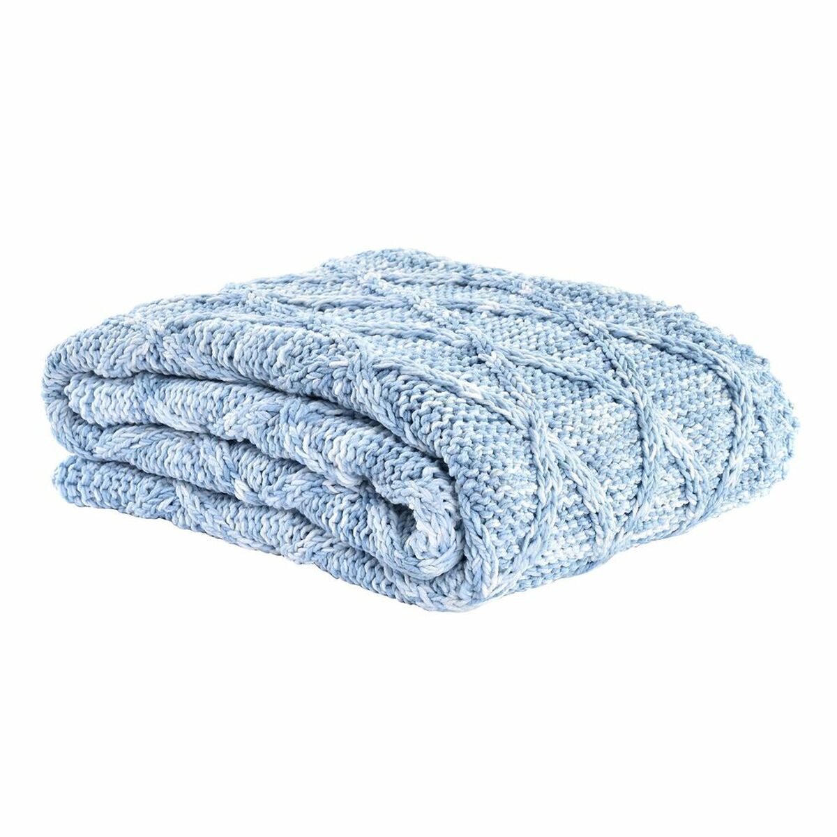 Blanket DKD Home Decor 150 x 125 x 1 cm Blue (2 Units)-0