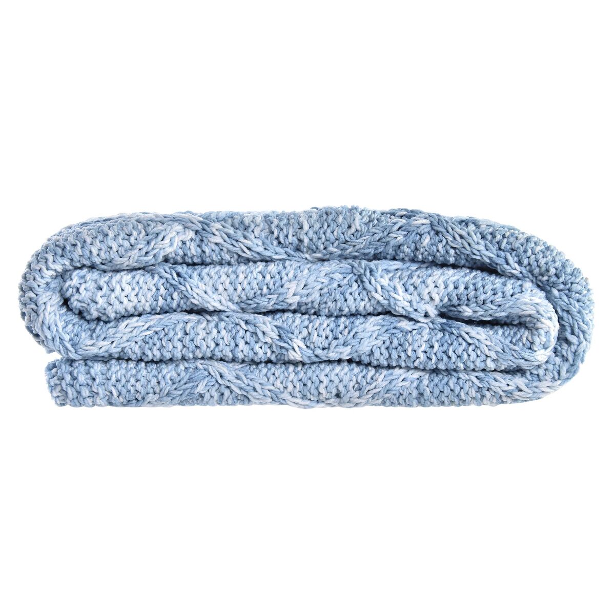 Blanket DKD Home Decor 150 x 125 x 1 cm Blue (2 Units)-3