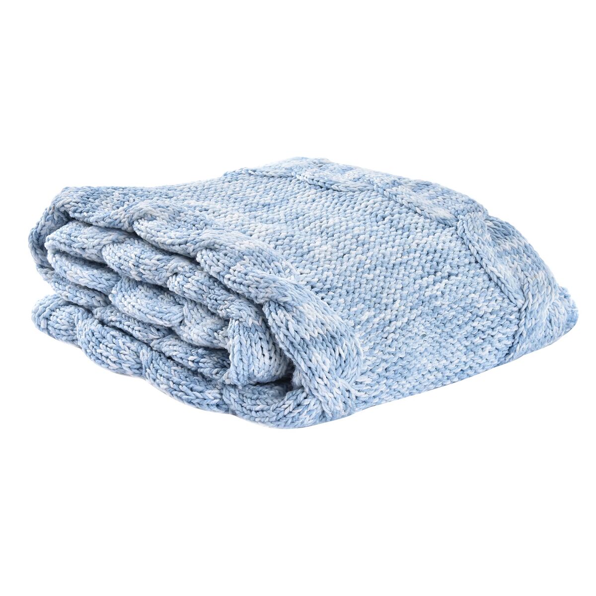 Blanket DKD Home Decor 150 x 125 x 1 cm Blue (2 Units)-1