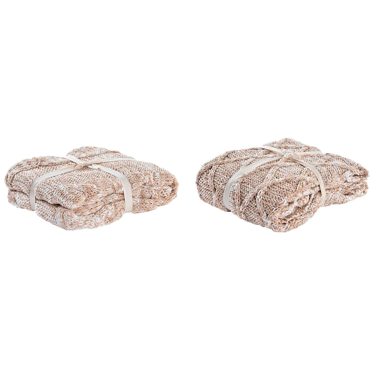 Blanket DKD Home Decor 150 x 125 x 1 cm Light Pink (2 Units)-0