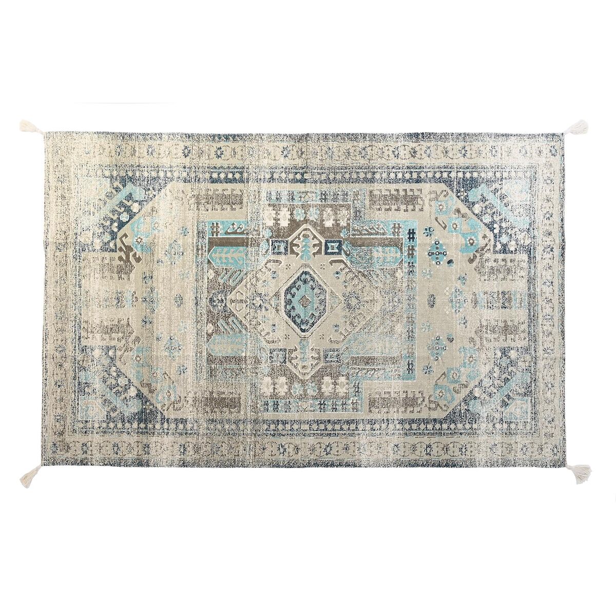 Carpet DKD Home Decor Aged finish Blue Cotton Arab (120 x 180 x 1 cm)-0