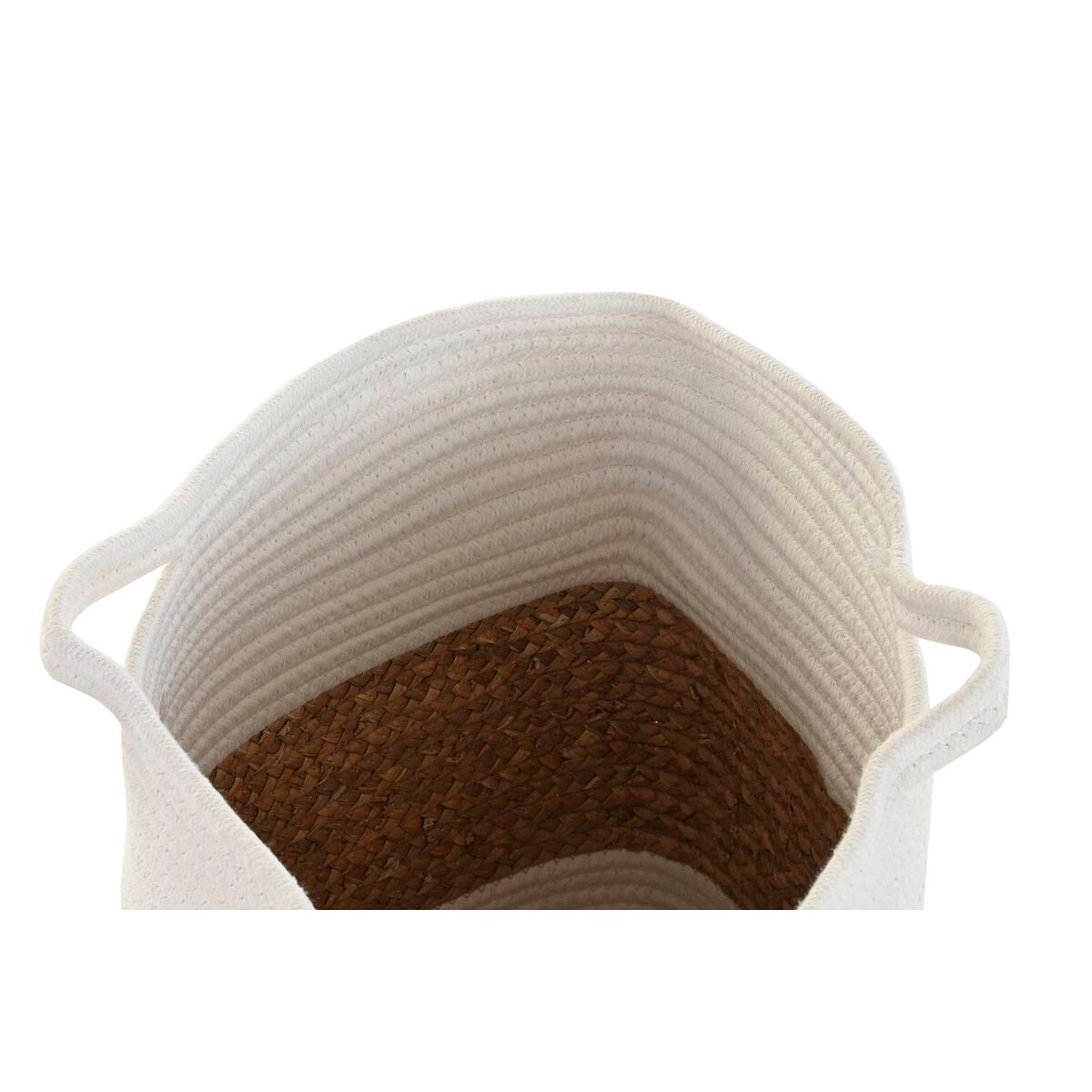 Decorative basket DKD Home Decor White Natural Fibre 36 x 36 x 52 cm-3