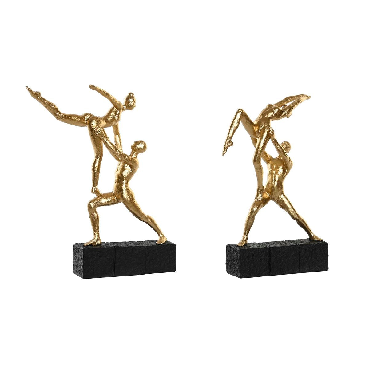 Decorative Figure DKD Home Decor 21 x 5,5 x 25,5 cm Black Golden Gymnast (2 Units)-0