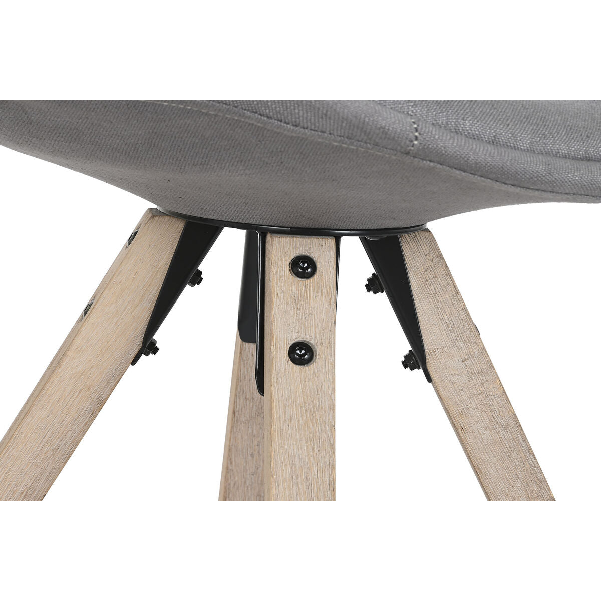 Dining Chair DKD Home Decor Polyester Dark grey Oak (48 x 44 x 84 cm)-5