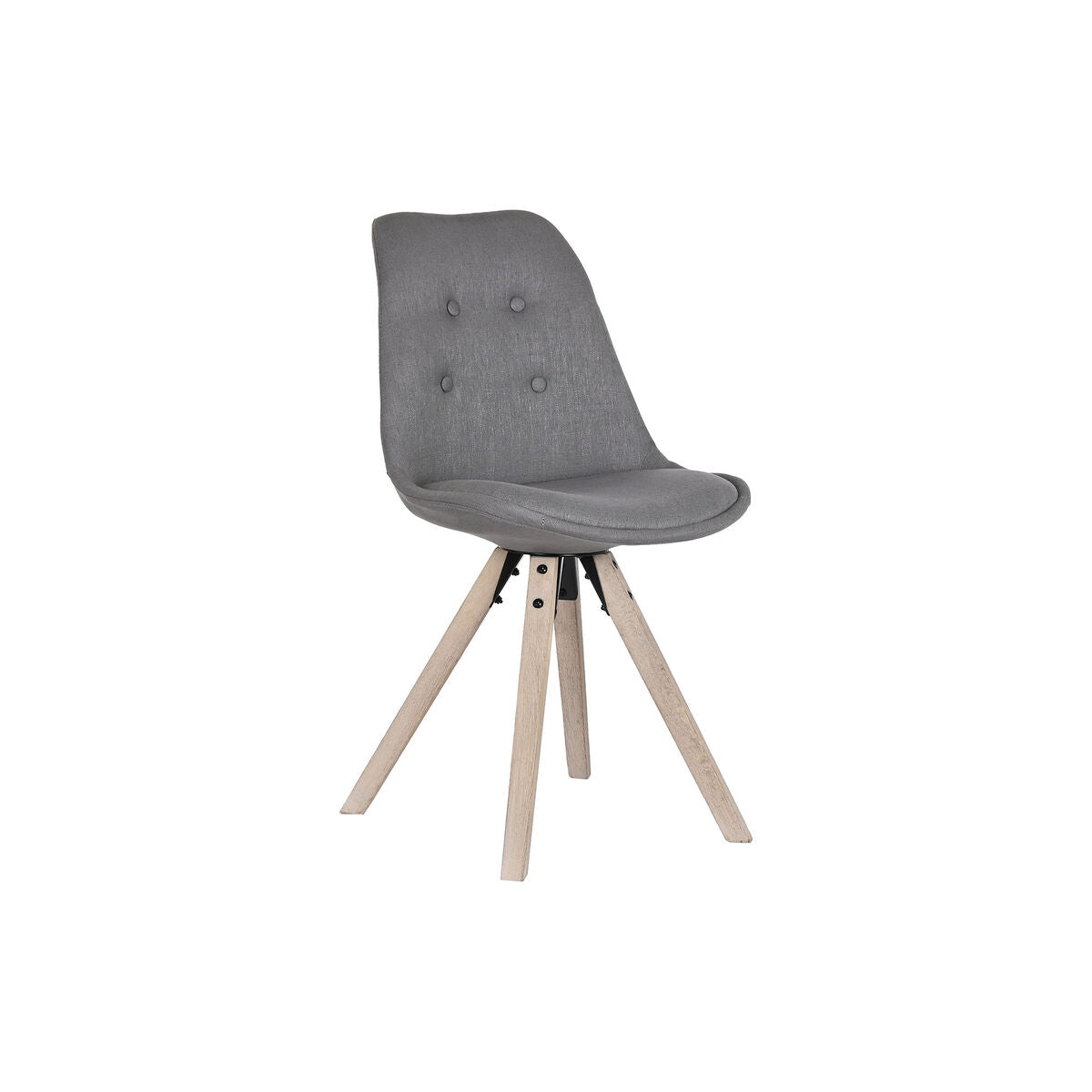 Dining Chair DKD Home Decor Polyester Dark grey Oak (48 x 44 x 84 cm)-0