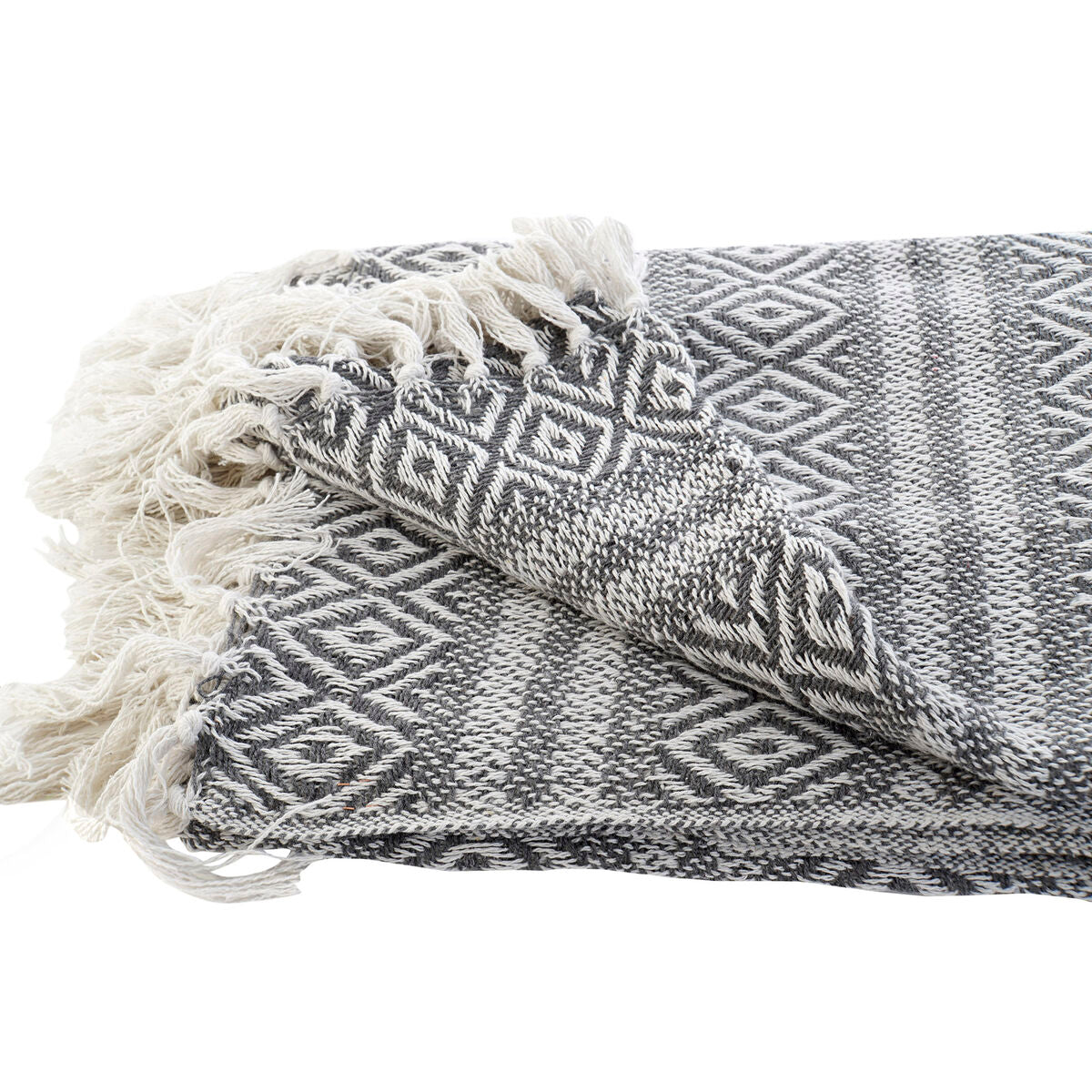 Blanket DKD Home Decor 130 x 170 x 1 cm Grey-2