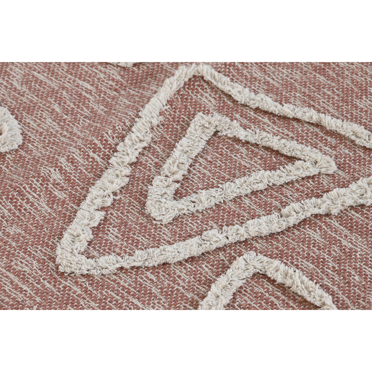 Carpet DKD Home Decor Pink Terracotta White Fringe Urban (160 x 230 x 1 cm)-1
