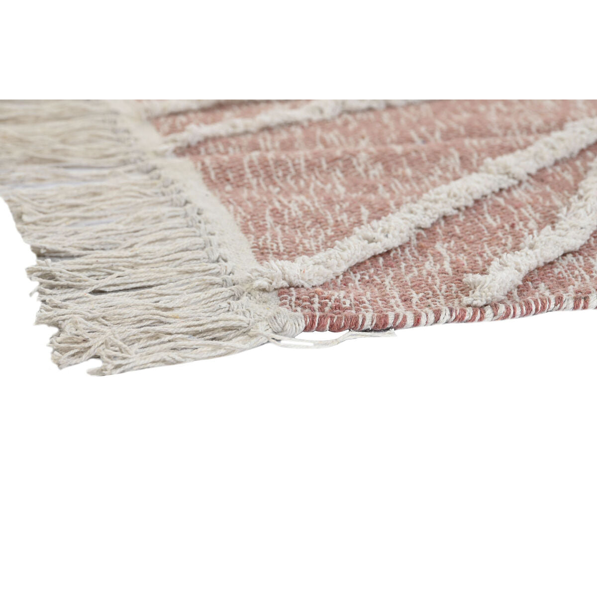 Carpet DKD Home Decor Pink Terracotta White Fringe Urban (160 x 230 x 1 cm)-2