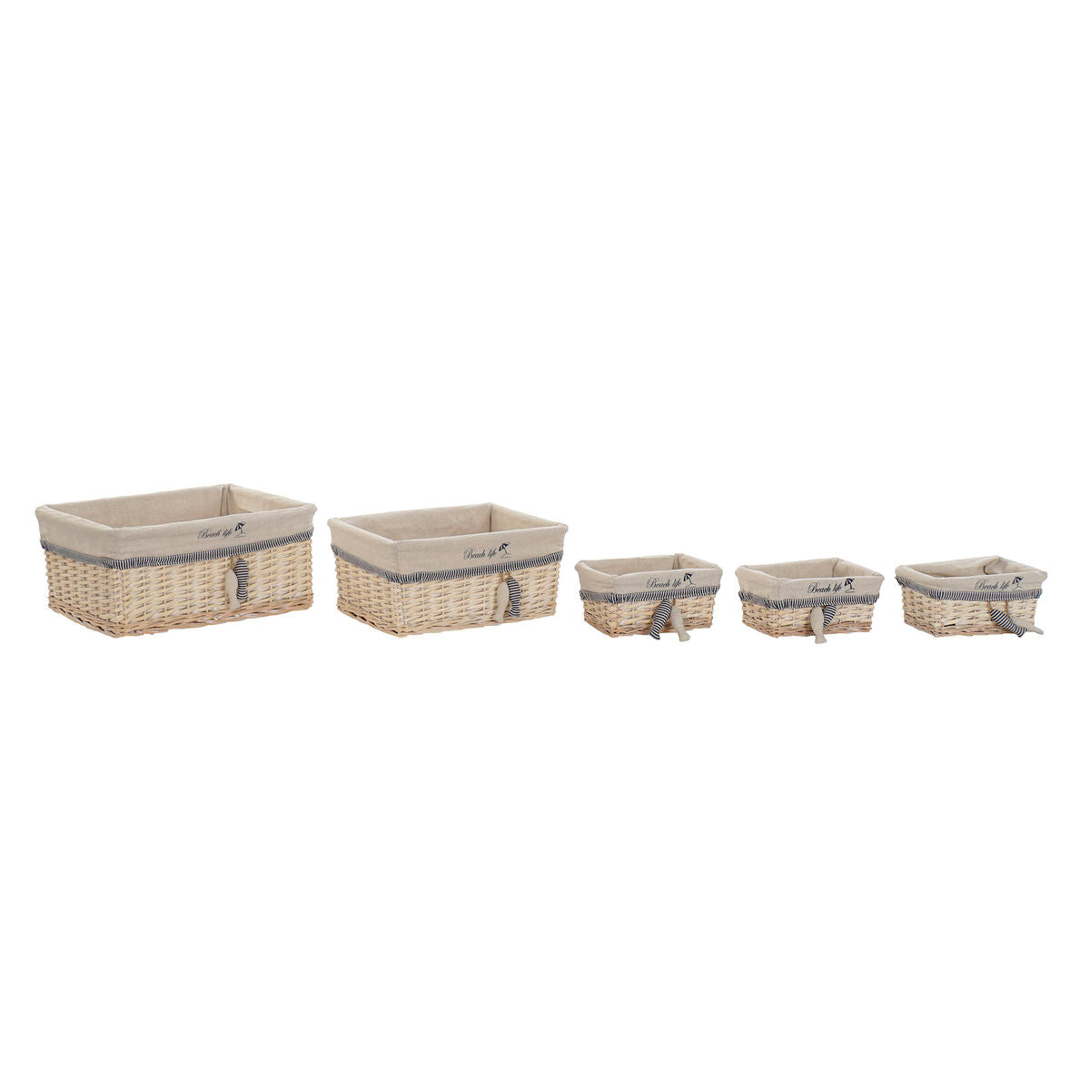 Basket set DKD Home Decor 48 x 38 x 13 cm Polyester Spirals (5 Units)-1