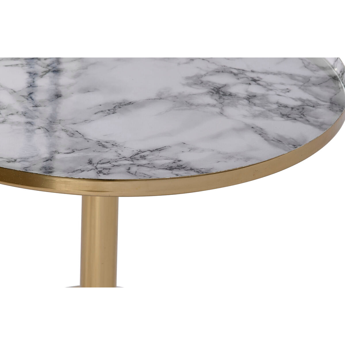 Side table DKD Home Decor 41 x 41 x 47 cm Golden White Iron-1