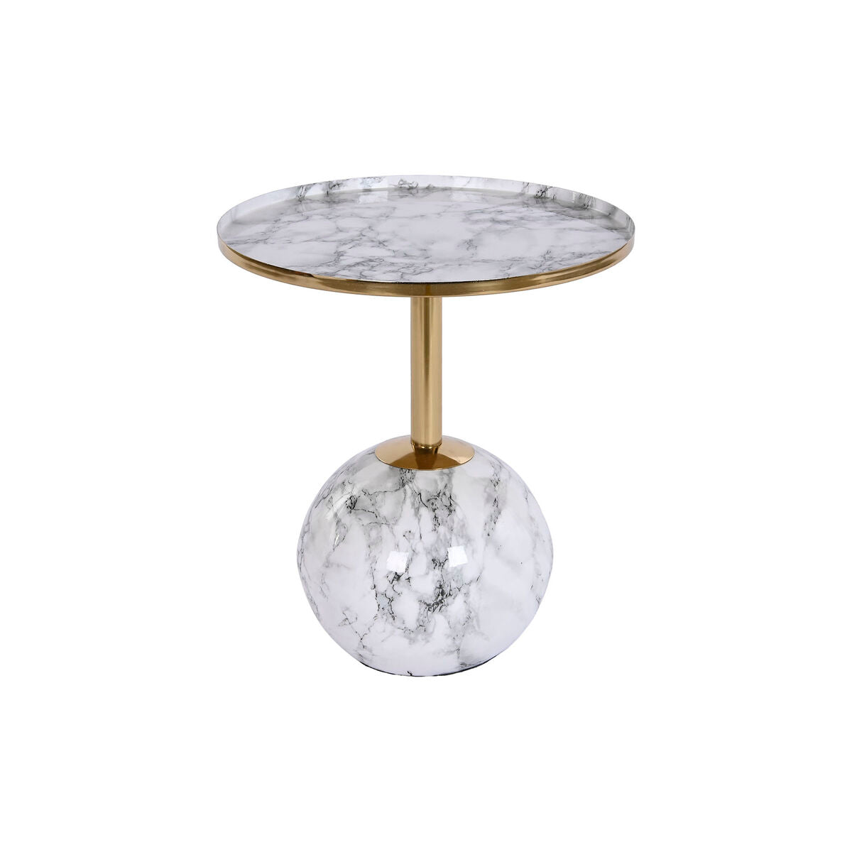 Side table DKD Home Decor 41 x 41 x 47 cm Golden White Iron-0