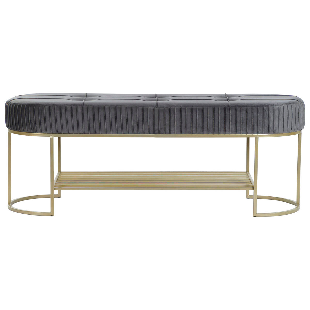 Bench DKD Home Decor Grey Golden Metal 120 x 40 x 45 cm-3