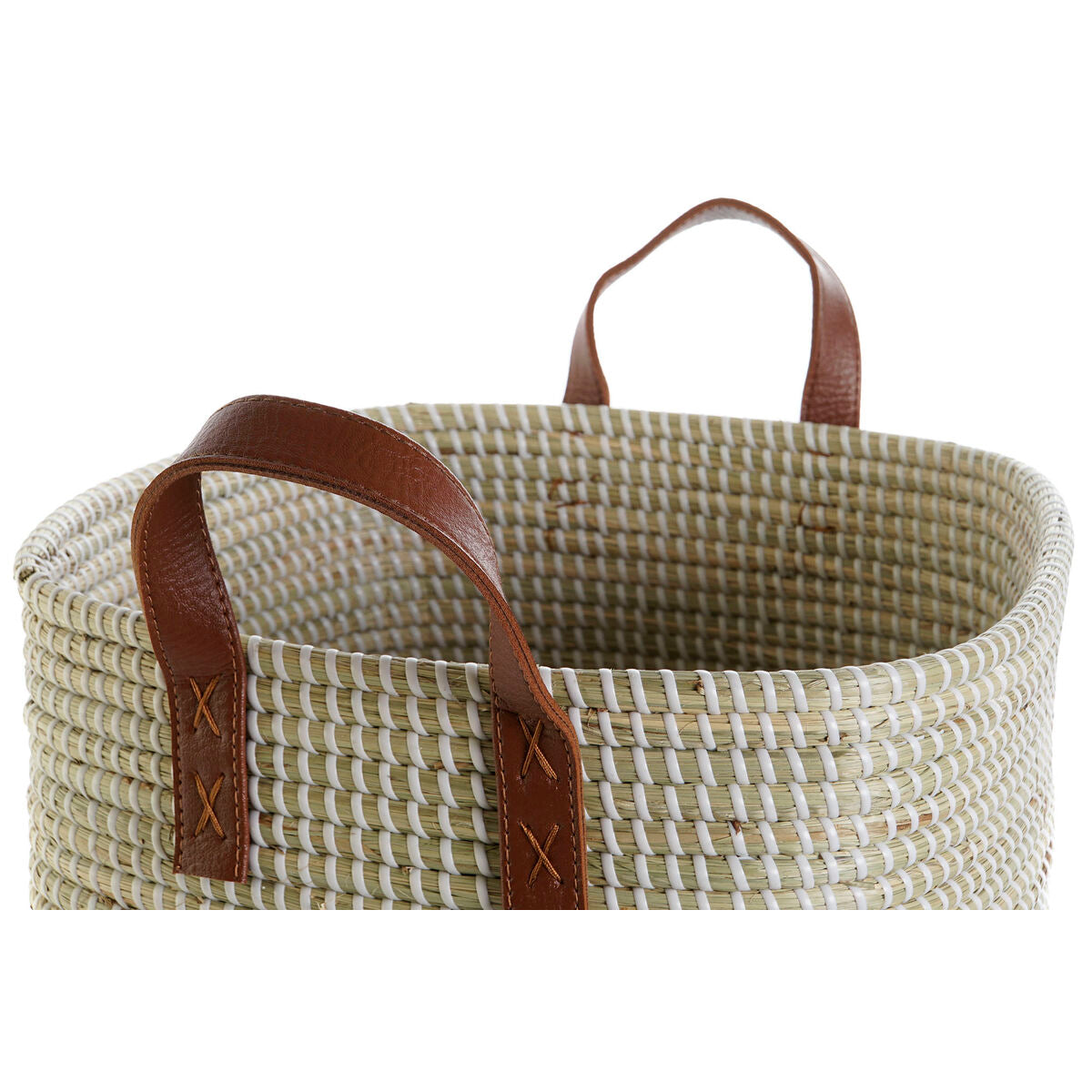 Basket set DKD Home Decor Natural Light brown Polyurethane Seagrass 38 x 38 x 35 cm-1