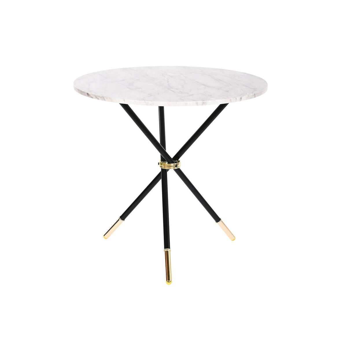 Side table DKD Home Decor White Black Golden Metal MDF Wood 80 x 80 x 76 cm-0