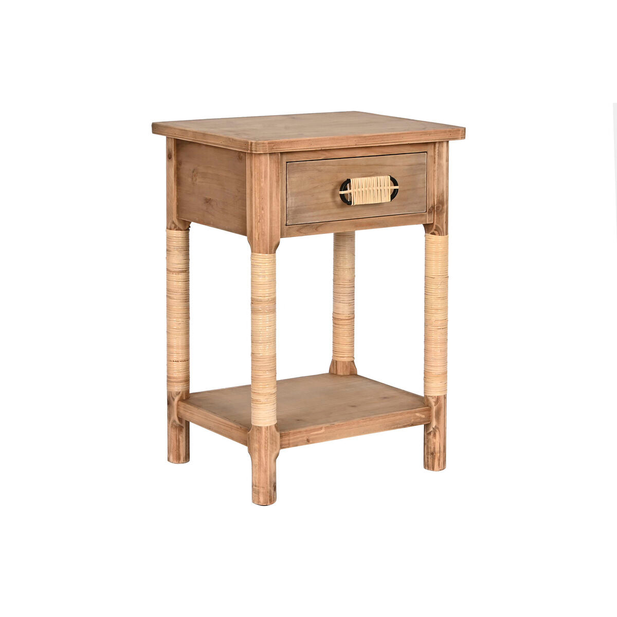 Nightstand Home ESPRIT Natural Light brown Rope Fir 44 x 33 x 61,5 cm-0