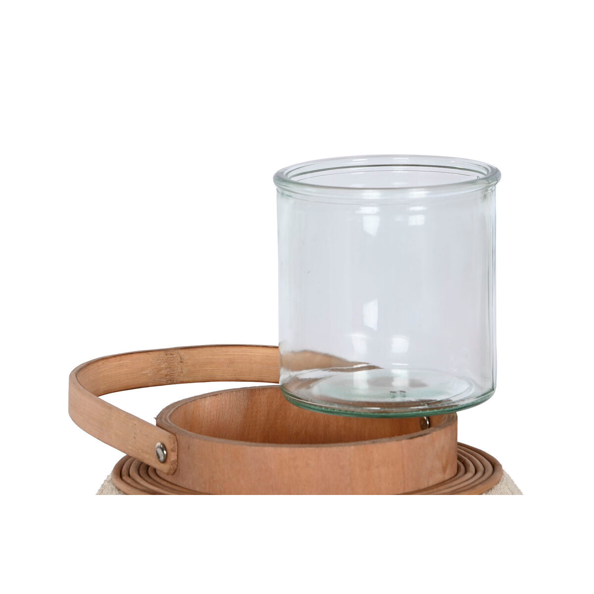 Candleholder Home ESPRIT White Natural Wood Crystal 40 x 40 x 70 cm-1