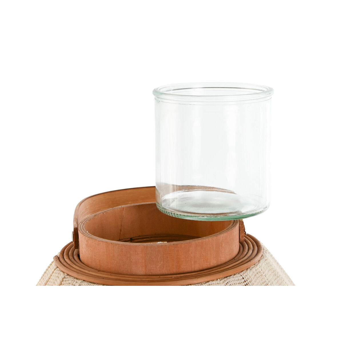 Candleholder Home ESPRIT White Natural Wood Crystal 37 x 37 x 56 cm-1