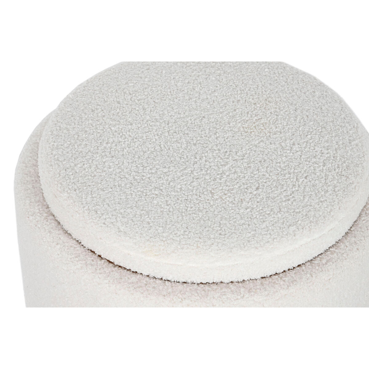 Bench Home ESPRIT White Polyester Rubber wood MDF Wood 48 x 48 x 43 cm-4