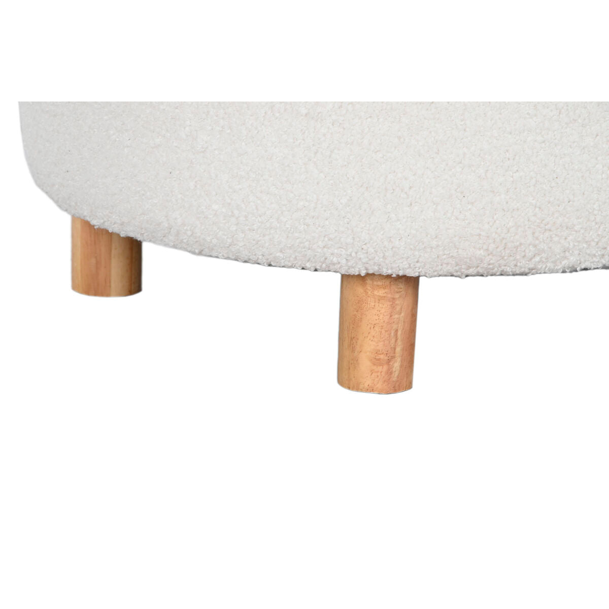 Bench Home ESPRIT White Polyester Rubber wood MDF Wood 48 x 48 x 43 cm-3
