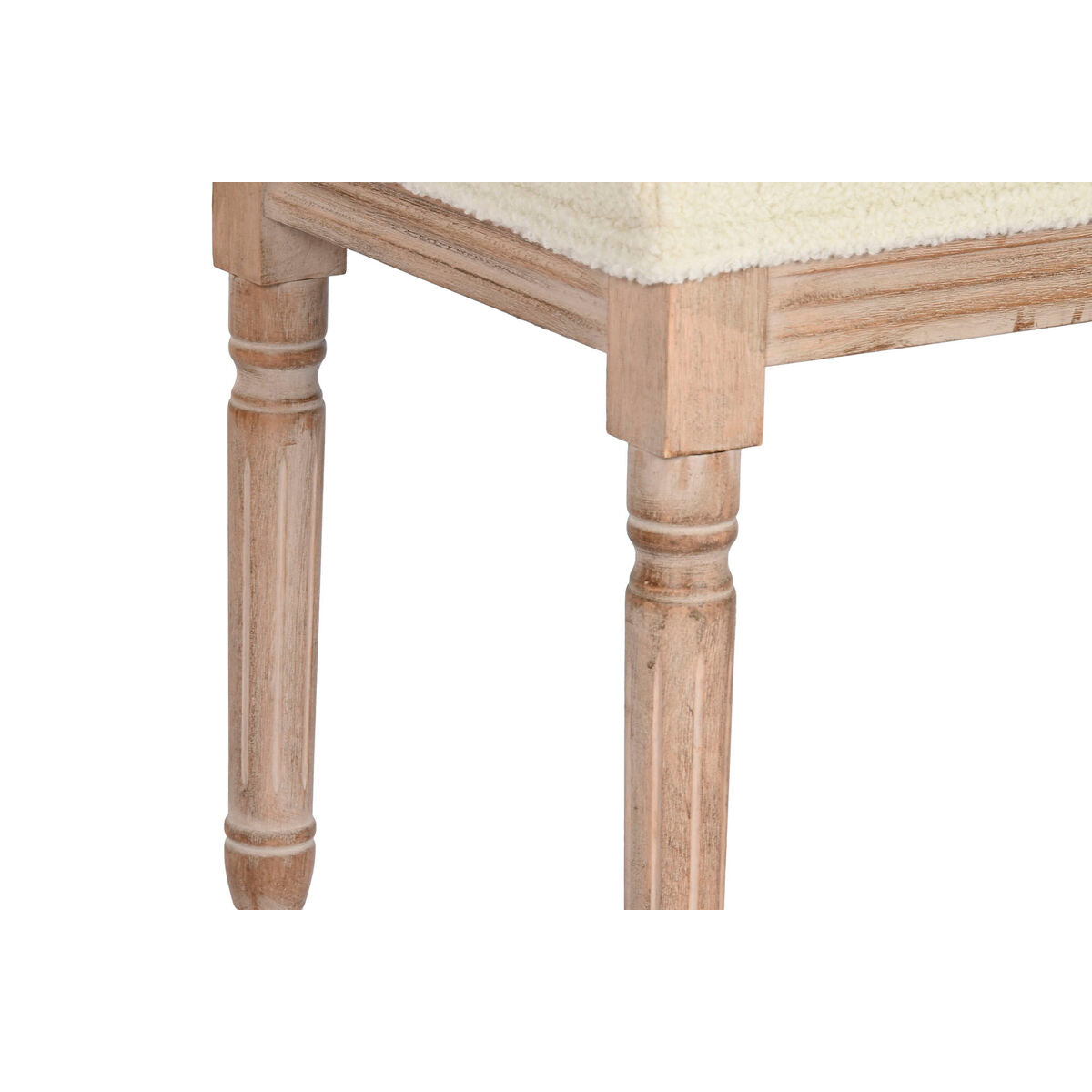 Bench Home ESPRIT White Natural Polyester Rubber wood 100 x 38 x 43 cm-2
