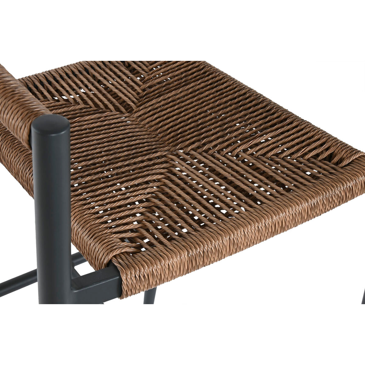 Stool Home ESPRIT Brown Black Aluminium Rattan 52 x 55 x 105 cm-6