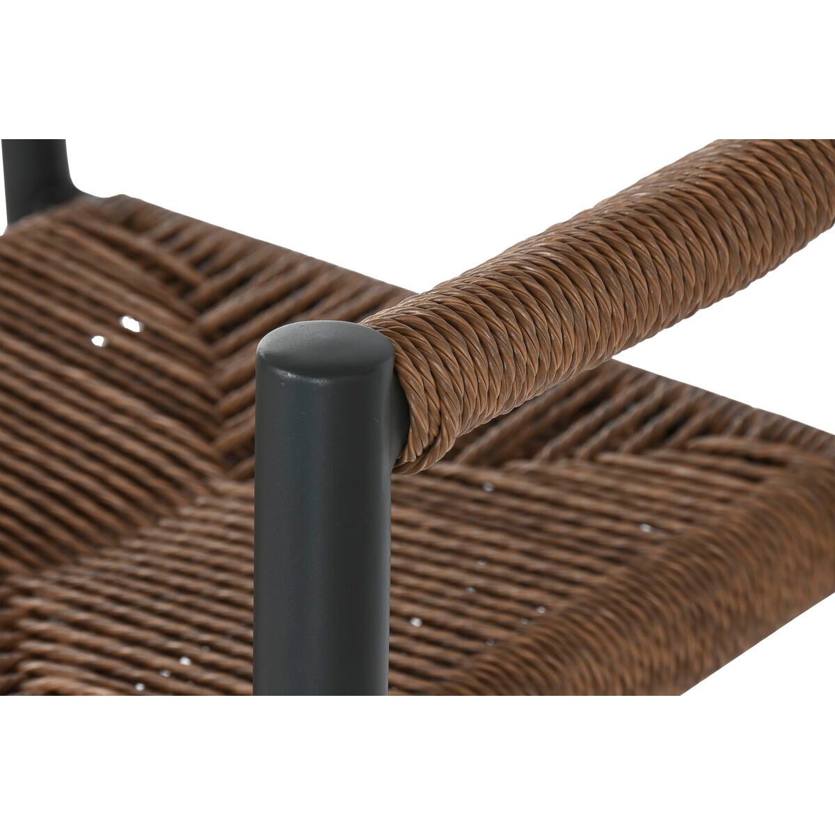 Stool Home ESPRIT Brown Black Aluminium Rattan 52 x 55 x 105 cm-3