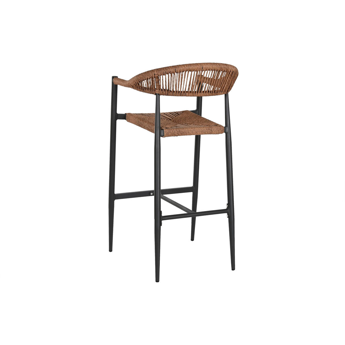 Stool Home ESPRIT Brown Black Aluminium Rattan 52 x 55 x 105 cm-2