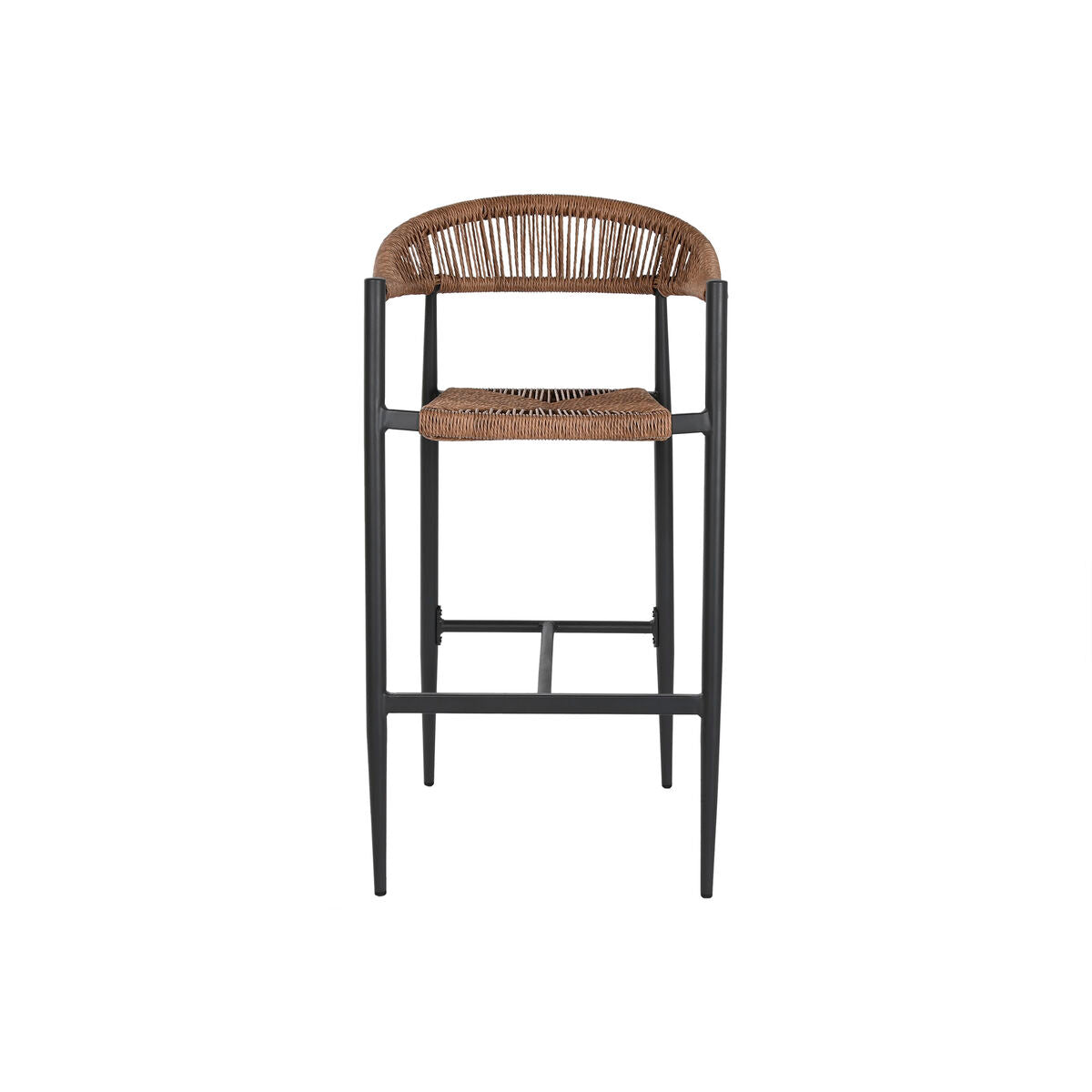 Stool Home ESPRIT Brown Black Aluminium Rattan 52 x 55 x 105 cm-1