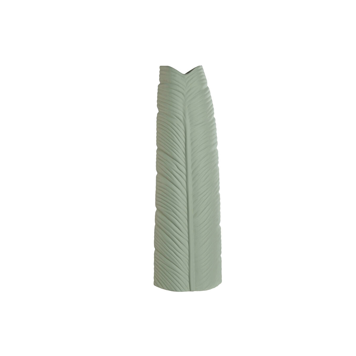 Vase Home ESPRIT Green Stoneware Tropical Leaf of a plant 33 x 10 x 70 cm-0