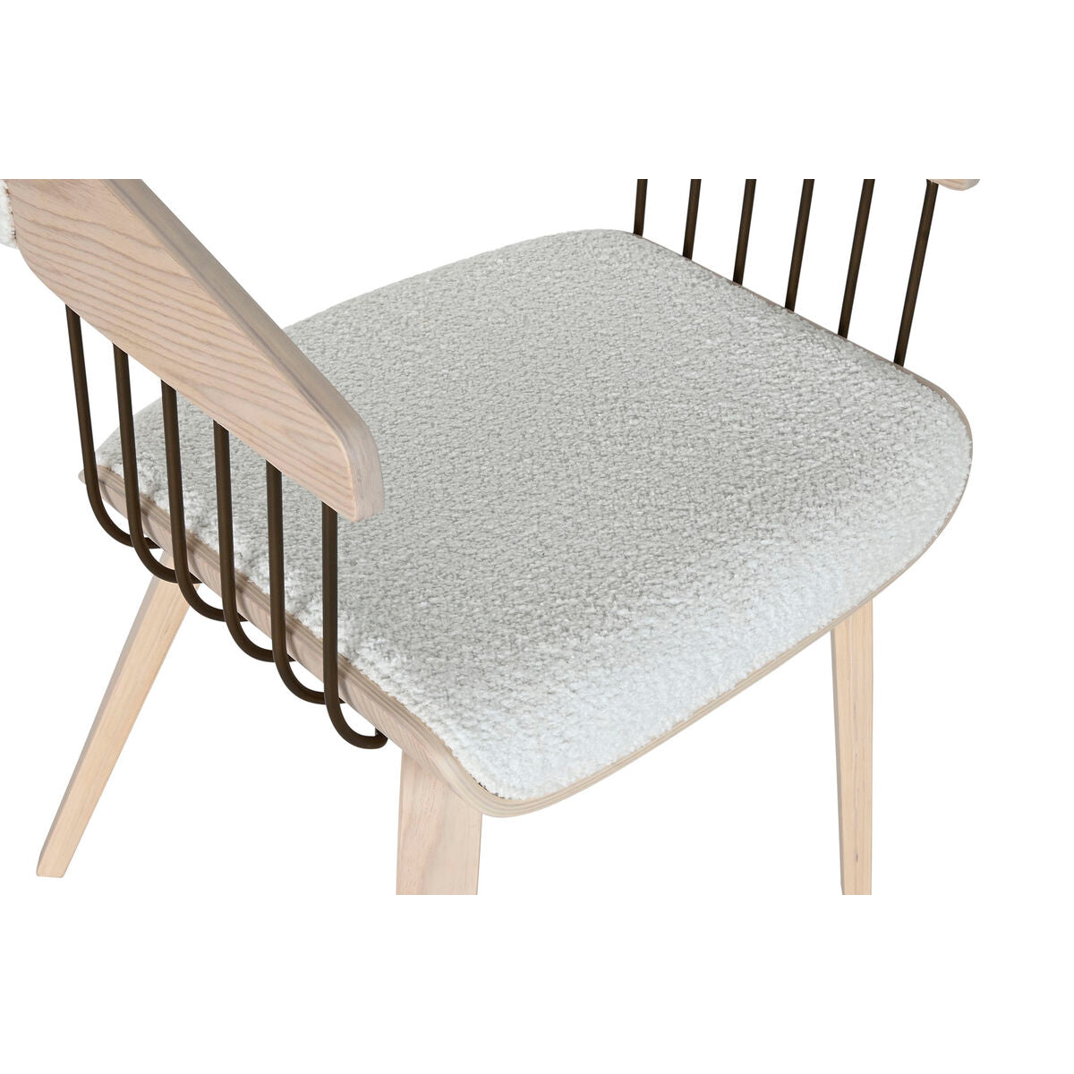 Dining Chair Home ESPRIT White Polyester Wood 51 x 55 x 76,5 cm-3
