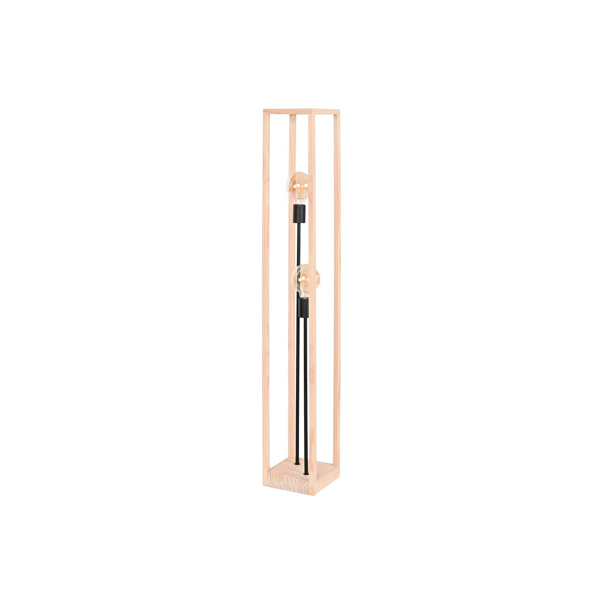 Floor Lamp Home ESPRIT Brown Black Natural Wood Iron Pinewood 220 V 19 x 19 x 123 cm-2