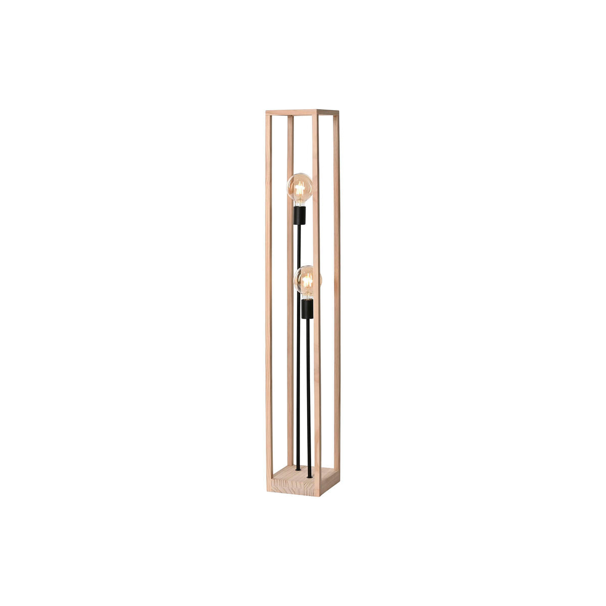 Floor Lamp Home ESPRIT Brown Black Natural Wood Iron Pinewood 220 V 19 x 19 x 123 cm-0